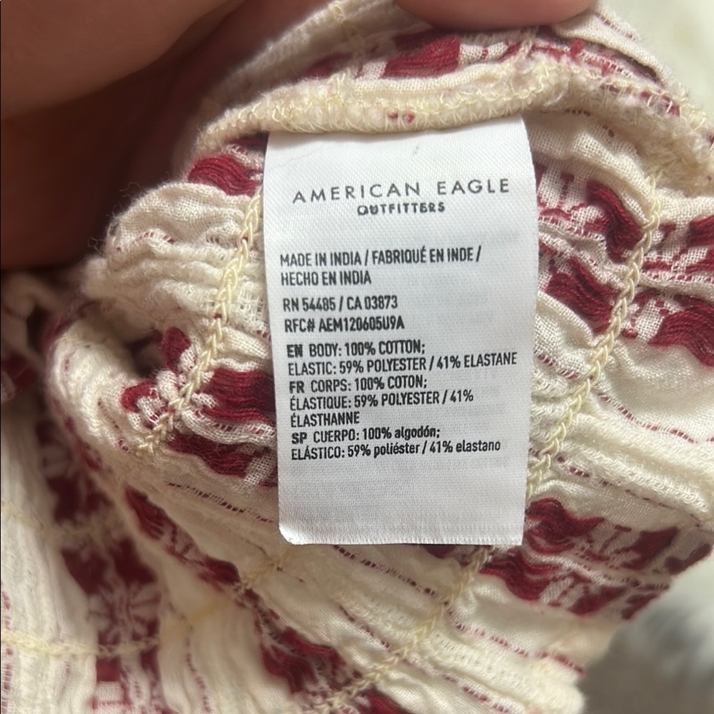 Floral Beige and Red Women's Top D3 - Picture 4 of 4